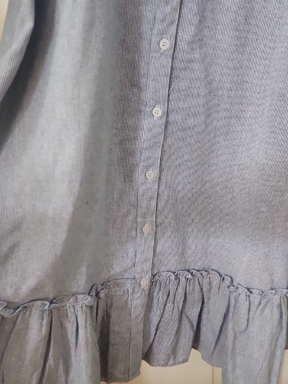 Striped Button-Down Ruffle Hem Dress - Picture 4 of 7